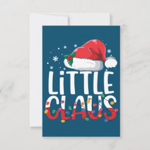 Carte De Remerciements Pajamas de Noël Little Claus Correspondant Famille