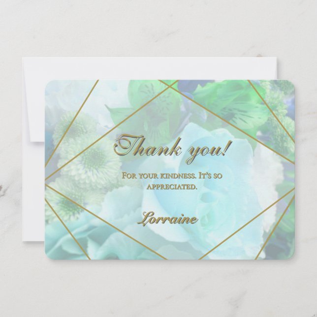 Carte De Remerciements Pale Teal Rose Thank You Card (Devant)