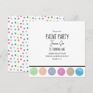 Carte De Remerciements Palette d'aquarelle Paint Party Art Anniversaire