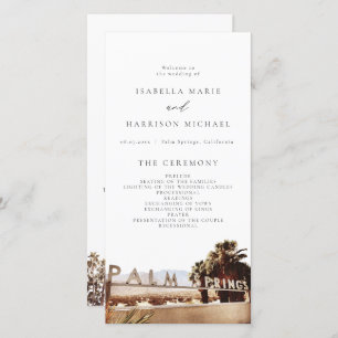 Carte De Remerciements PALM SPRINGS California Palm Tree Wedding Program