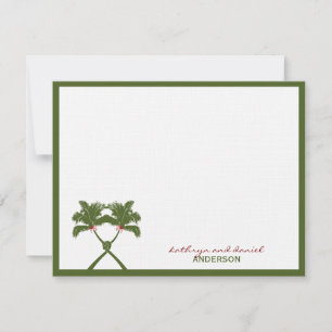 Carte De Remerciements Palmiers noués Red Love Plage tropicale Mariage