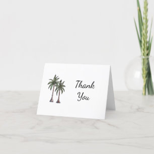 Carte De Remerciements Palmiers tropicaux Script simple