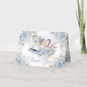 Carte De Remerciements Pampas Grass Blue Floral Rocse Baby shower