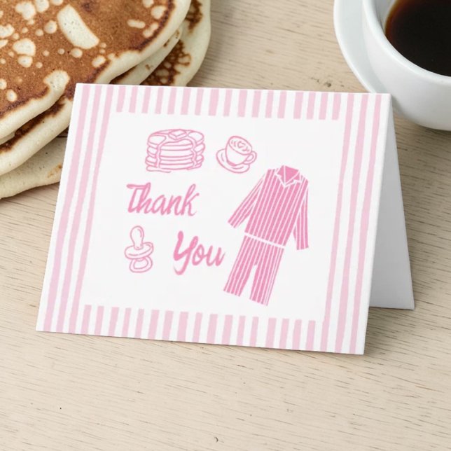 Carte De Remerciements Pancakes Breakfast Girl Baby Shower (Créateur téléchargé)