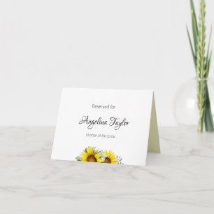 Carte De Remerciements Pancartes de table de mariage jaune tournesol