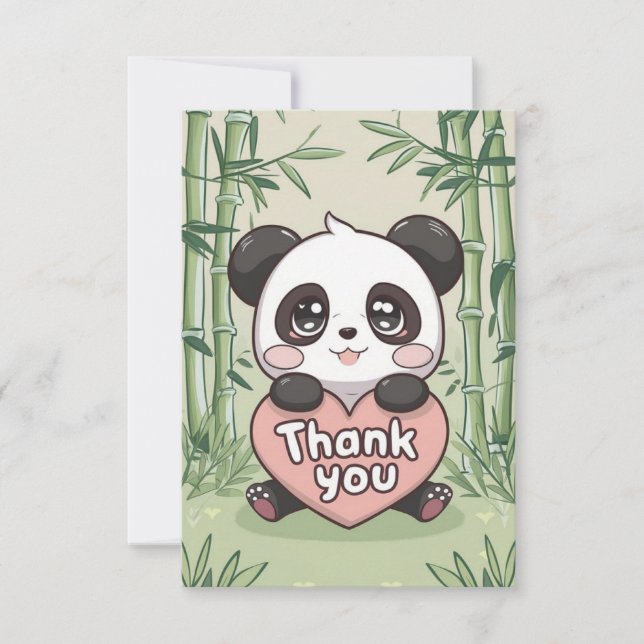 Carte De Remerciements Panda coloré (Devant)