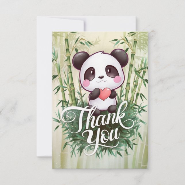 Carte De Remerciements Panda coloré enchanté (Devant)