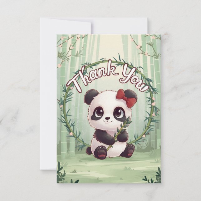 Carte De Remerciements Panda de salutation mignonne (Devant)
