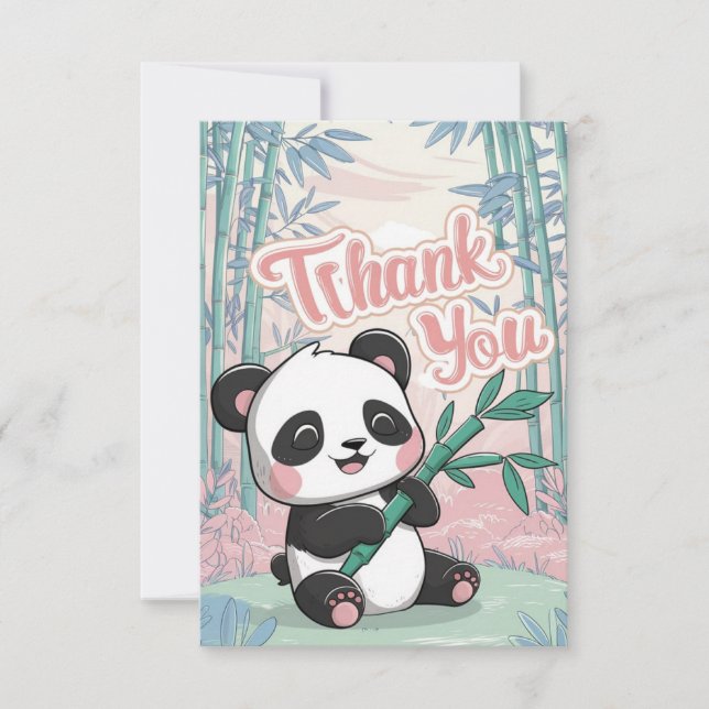 Carte De Remerciements Panda de voeux de charme (Devant)