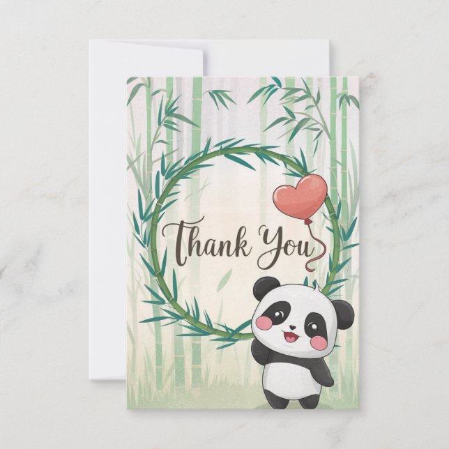 Carte De Remerciements Panda forestier enchanté (Devant)