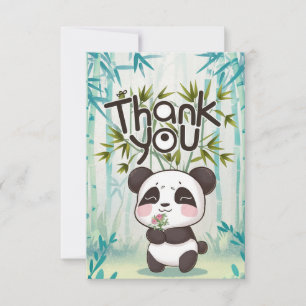 Carte De Remerciements Panda simple enchanté