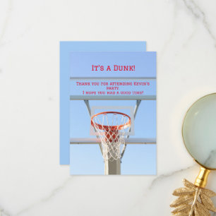 Carte De Remerciements Panier de basketball ciel bleu pour l'anniversaire