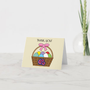 Carte De Remerciements Panier de chasse aux oeufs de Pâques avec oeufs de