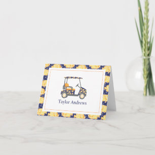 Carte De Remerciements Panier de golf Preppy Goldfish Palm Beach