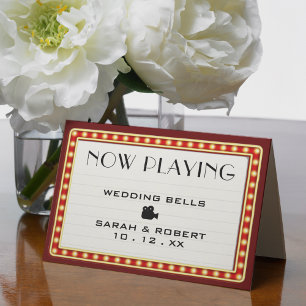 Carte De Remerciements Panneau Mariage du cinéma rétro