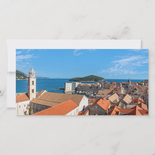Carte De Remerciements Panorama de la ville de Dubrovnik - Croatie (Devant)