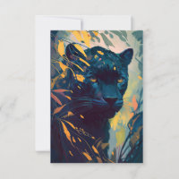 Panther Animal Portrait Peinture Faune En Plein Ai