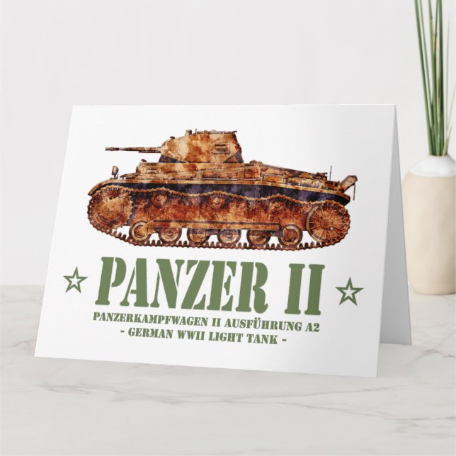 Carte De Remerciements Panzer II A2 2ÈME GUERRE MONDIALE allemands de cha (Devant)