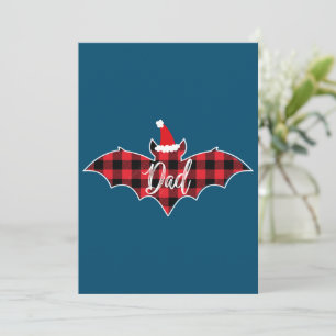 Carte De Remerciements Papa Bat Christmas Papa Pajama Rouge Plaid Buffalo