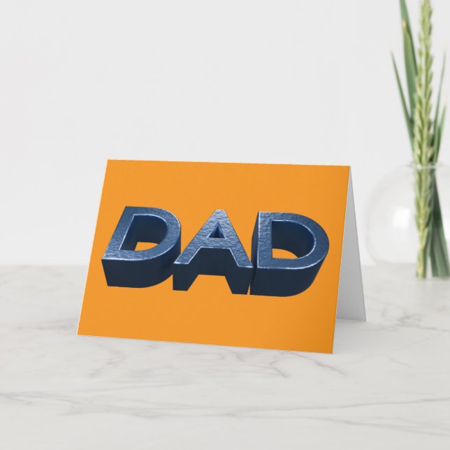 Carte De Remerciements Papa en acier bleu (Devant)