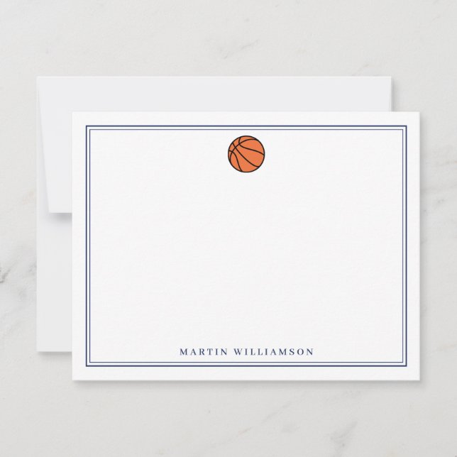 Carte De Remerciements Papeterie de basketball personnalisée pour garçons (Devant)