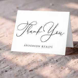 Carte De Remerciements Papeterie de luxe Calligraphie Élégante Minimalist