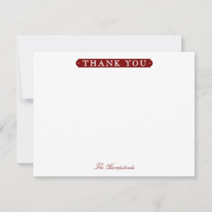 Carte De Remerciements Papeterie de mariage ou pour couples, couleur roug