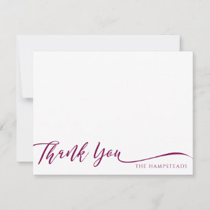 Carte De Remerciements Papeterie de vin à script élégant pour famille ou 