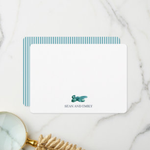 Carte De Remerciements Papeterie nautique personnalisée avec peinture de 