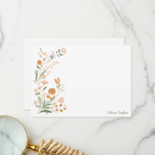 Carte De Remerciements Papeterie personnalisée avec nom botanique doux