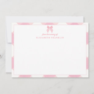 Carte De Remerciements Papeterie personnalisée pour bébé fille à carreaux