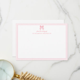 Carte De Remerciements Papeterie personnalisée pour bébé fille avec rayur