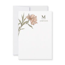 Papier à Lettre Floral Botanique Vintage Personnal