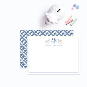 Carte De Remerciements Papier à lettres élégant pour bébé garçon au cheva