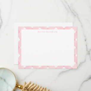 Carte De Remerciements Papier à lettres En vichy bébé rose personnalisé