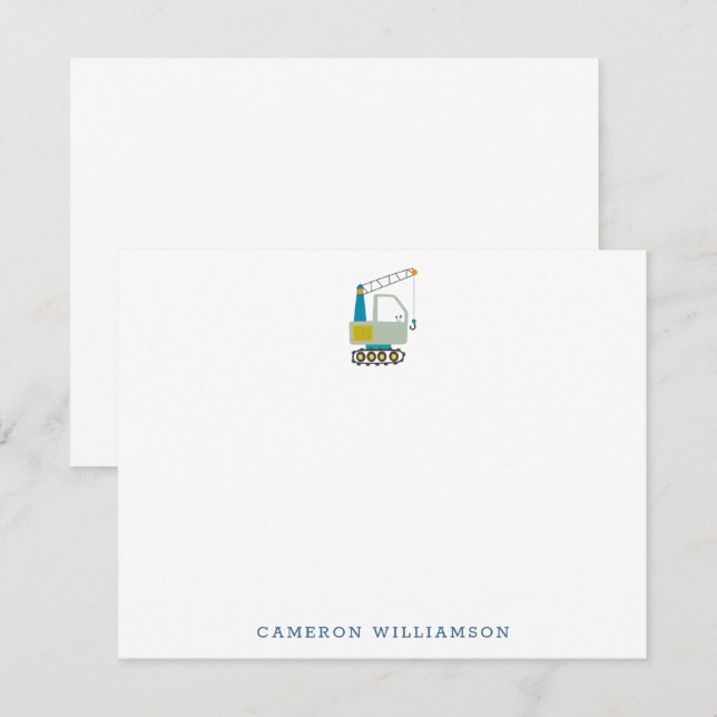 Carte De Remerciements Papier à lettres personnalisées Blue Forklift Truc (Devant / Derrière)