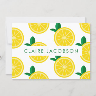 Carte De Remerciements Papier à lettres personnalisées Citron juteux