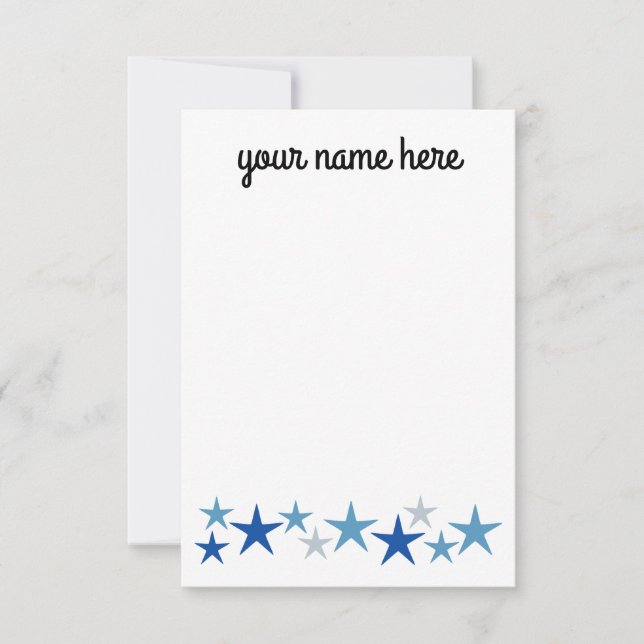 Carte De Remerciements Papier à lettres Stars personnalisées pour garçons (Devant)