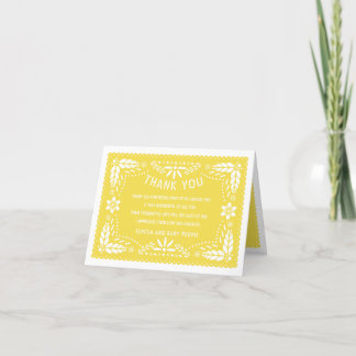 Carte De Remerciements Papier jaune doux picado Baby shower mexicain