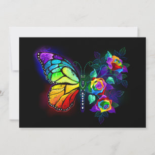 Carte De Remerciements Papillon arc-en-ciel