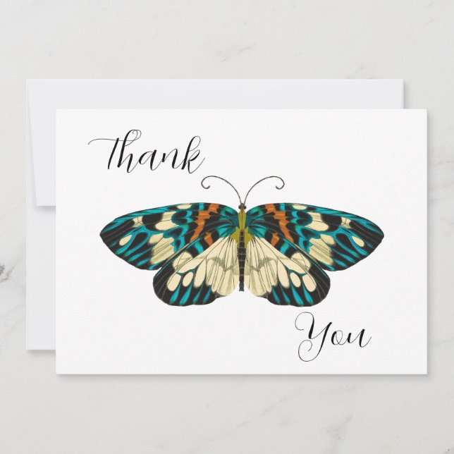 Carte De Remerciements Papillon Art nouveau (Devant)