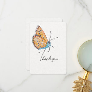 Carte de remerciements papillon bleu