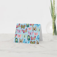 Papillon coloré Motif Pastel Bleu clair