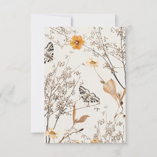 Carte De Remerciements Papillon floral d'automne (Devant)
