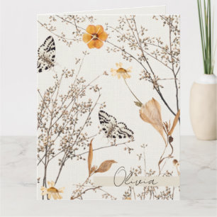 Carte De Remerciements Papillon floral d'automne