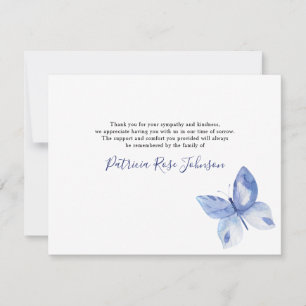 Carte De Remerciements Papillon Funeral Thank You Note Card