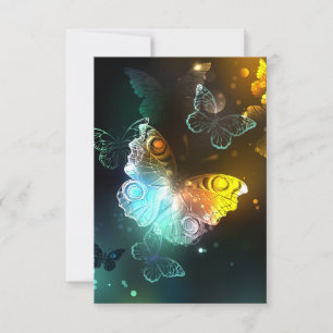 Carte De Remerciements Papillon lumineux et papillons de nuit