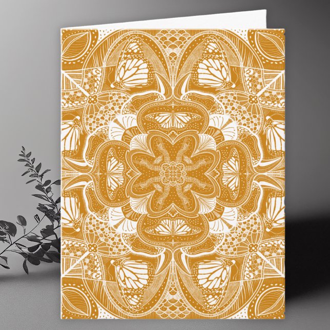 Carte De Remerciements Papillon Monarque Mandala Art Blank (Créateur téléchargé)