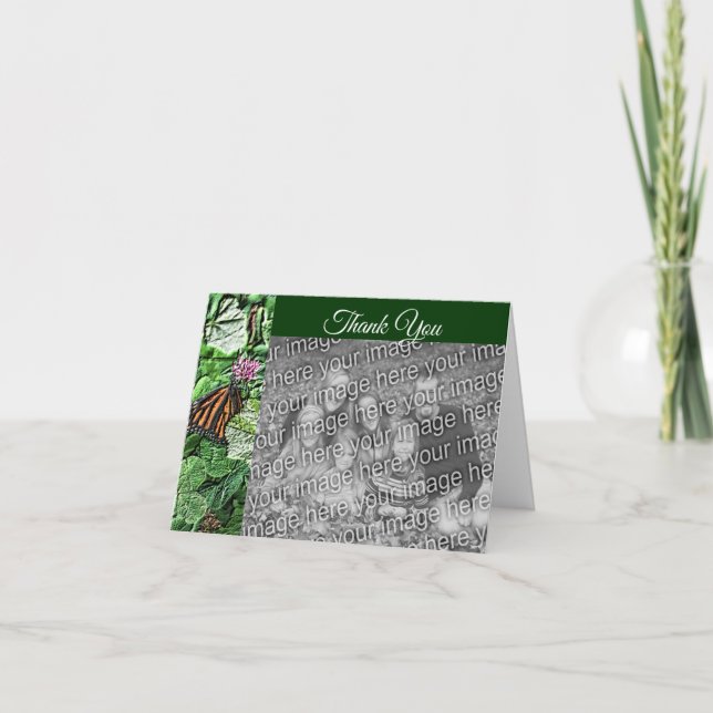 Carte De Remerciements Papillon Monarque Photo Mariage personnalisé (Devant)