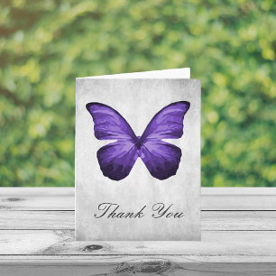 Carte de remerciements papillon pourpre